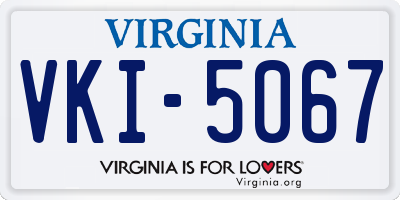 VA license plate VKI5067