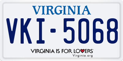 VA license plate VKI5068