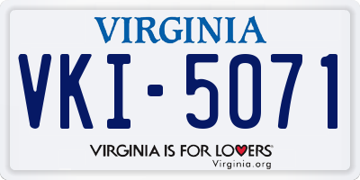 VA license plate VKI5071