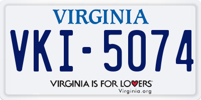 VA license plate VKI5074