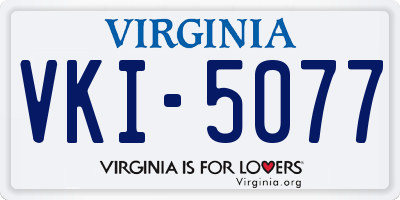 VA license plate VKI5077