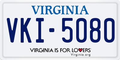 VA license plate VKI5080