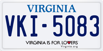 VA license plate VKI5083