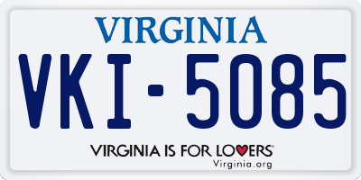 VA license plate VKI5085