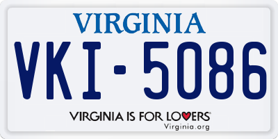 VA license plate VKI5086