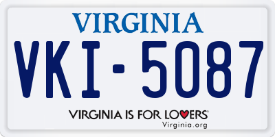 VA license plate VKI5087