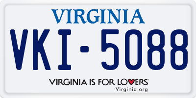 VA license plate VKI5088