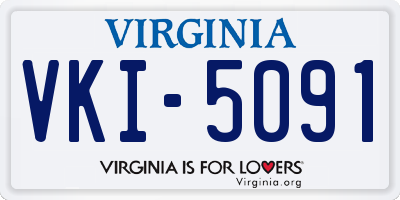 VA license plate VKI5091
