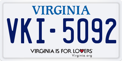 VA license plate VKI5092