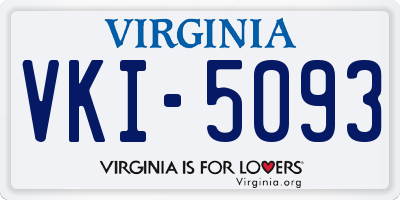 VA license plate VKI5093