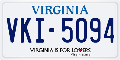 VA license plate VKI5094