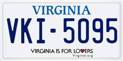 VA license plate VKI5095