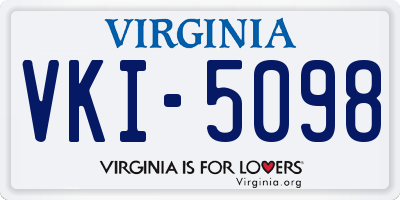 VA license plate VKI5098