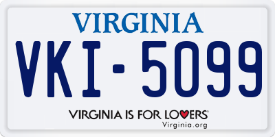 VA license plate VKI5099