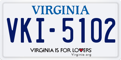 VA license plate VKI5102