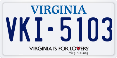 VA license plate VKI5103