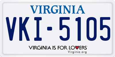VA license plate VKI5105