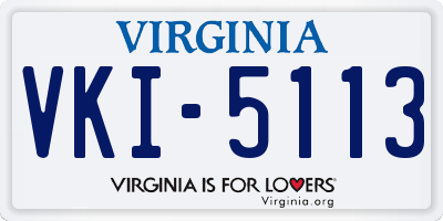 VA license plate VKI5113