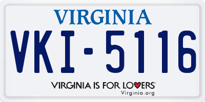 VA license plate VKI5116
