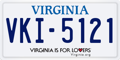 VA license plate VKI5121