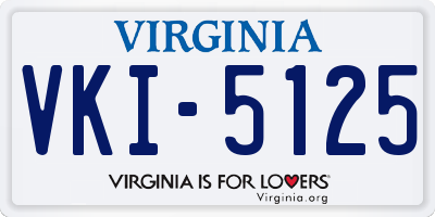 VA license plate VKI5125