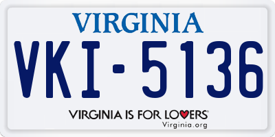 VA license plate VKI5136