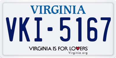 VA license plate VKI5167