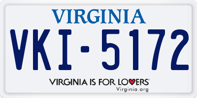 VA license plate VKI5172