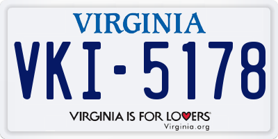 VA license plate VKI5178