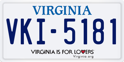 VA license plate VKI5181