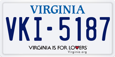 VA license plate VKI5187