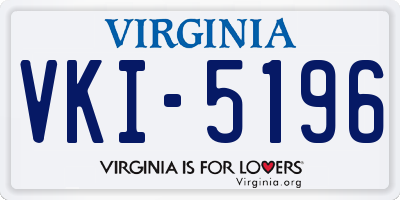 VA license plate VKI5196