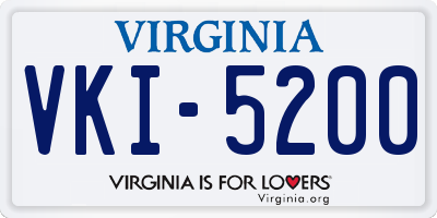 VA license plate VKI5200