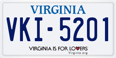 VA license plate VKI5201