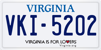 VA license plate VKI5202
