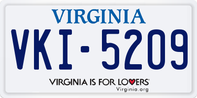 VA license plate VKI5209