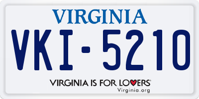 VA license plate VKI5210