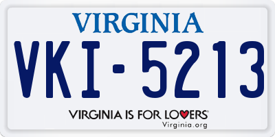 VA license plate VKI5213