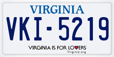 VA license plate VKI5219