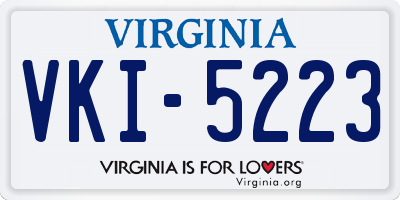 VA license plate VKI5223