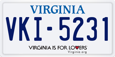 VA license plate VKI5231
