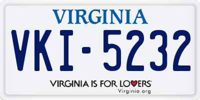 VA license plate VKI5232