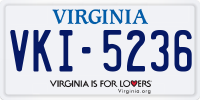 VA license plate VKI5236