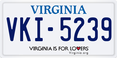 VA license plate VKI5239
