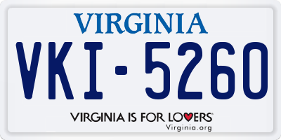 VA license plate VKI5260