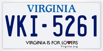 VA license plate VKI5261