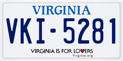 VA license plate VKI5281