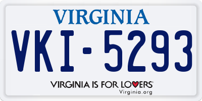 VA license plate VKI5293