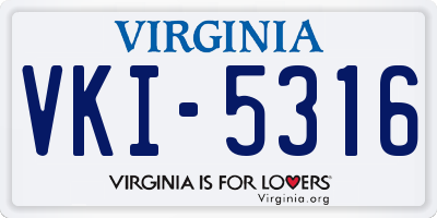 VA license plate VKI5316