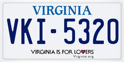 VA license plate VKI5320